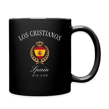 Los Cristianos Teneriffa Spanien – Reise Souvenir - Tasse einfarbig - Schwarz - Rechts