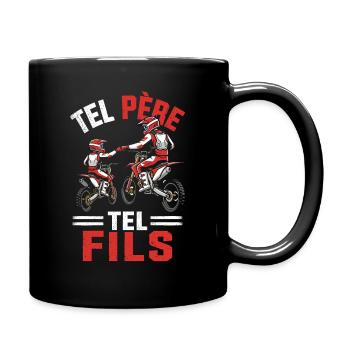 Tel Père Tel Fils Moto Cross Papa Fils Idée Cadeau - Mug uni - noir - Droite