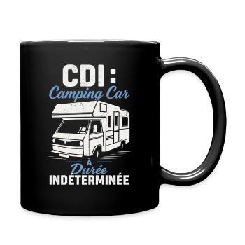 Humour Camping Car CDI Retraite Voyage - Mug uni - noir - Droite