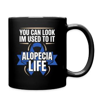Alopecia Awareness Alopecia Areata Hair Loss - Full Colour Mug - black - Right