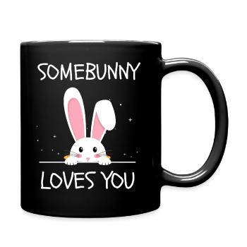 Quelqu’un t’aime Petit lapin mignon - Mug uni - noir - Droite
