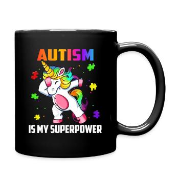 L’autisme est mon superpouvoir Licorn Dab - Mug uni - noir - Droite
