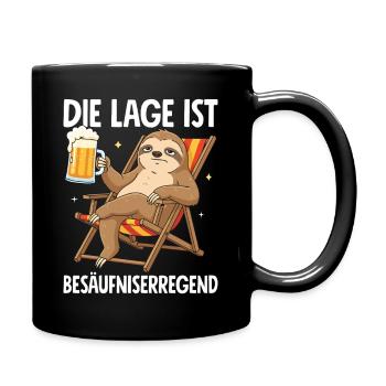 Die Lage Ist Besäufniserregend - Tasse einfarbig - Schwarz - Rechts