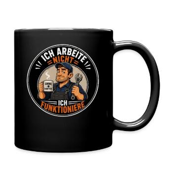 Je ne travaille pas sans café, humour artisanal Spr - Mug uni - noir - Droite
