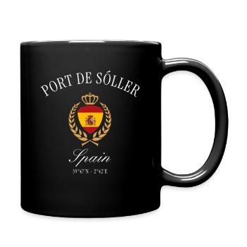 Port de Sóller Majorque, Espagne – Souvenir de voyage - Mug uni - noir - Droite