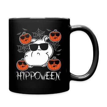 Safari Afrika serengeti wildlife halloween Nilpfer - Tasse einfarbig - Schwarz - Rechts