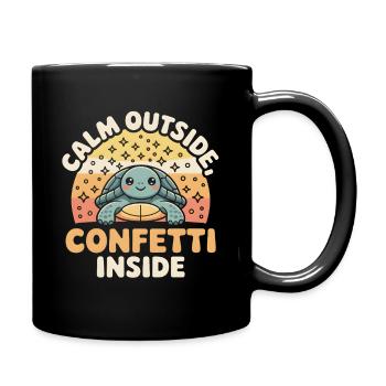 Quiet on the outside | Confetti inside - Full Colour Mug - black - Right