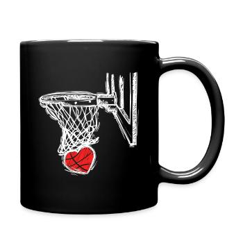 Heart Hoop Dunk - Full Colour Mug - black - Right