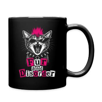 Pelage et Désordre Punk Chat Drôle - Mug uni - noir - Droite