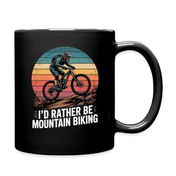 VTT, Descente, Action du cyclisme - Mug uni - noir - Droite