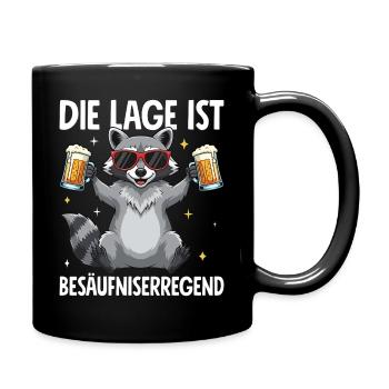 Die Lage Ist Besäufniserregend - Tasse einfarbig - Schwarz - Rechts