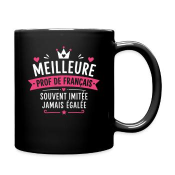 Meilleure prof de français  - Mug uni - noir - Droite
