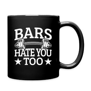Powerlifting Bodybuilder Bars Hate You Too Gym - Tasse einfarbig - Schwarz - Rechts