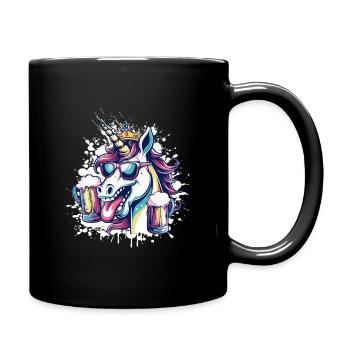 Bière licorne drôle - Mug uni - noir - Droite