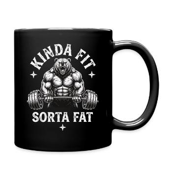 Plutôt en forme, un peu gros ours en haltérophilie - Mug uni - noir - Droite
