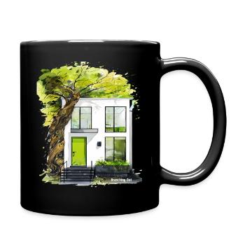 Ausweitung – Skizze der modernen Öko-Architektur - Tasse einfarbig - Schwarz - Rechts