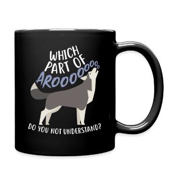 Sibirischer Husky-Hund Arooo - Tasse einfarbig - Schwarz - Rechts