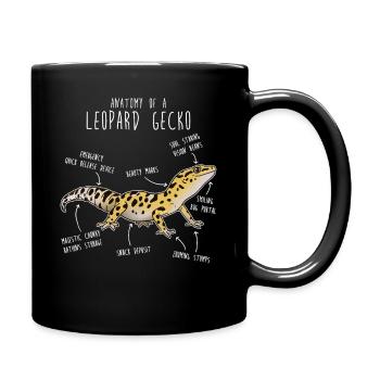 Leopard Gecko Lizard Reptile Anatomy - Full Colour Mug - black - Right