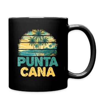 Punta Cana Tropical Beach Artwork - Full Colour Mug - black - Right