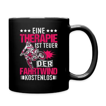 Therapie teuer Fahrwind kostenlos Motorrad Fahren - Tasse einfarbig - Schwarz - Rechts