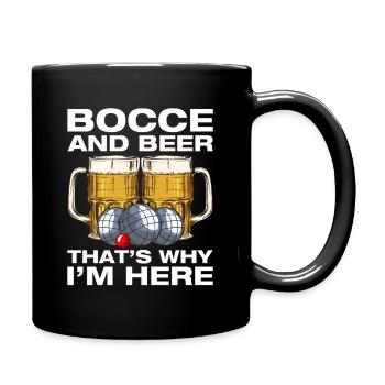 Bocce and beer Petanque Boule Boulespieler - Tasse einfarbig - Schwarz - Rechts