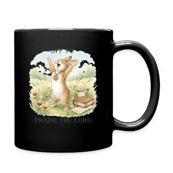 To praise the Lord Christ Rabbit - Full Colour Mug - black - Right