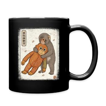 Ukiyo-e Baby Monkey Punch - Tasse einfarbig - Schwarz - Rechts