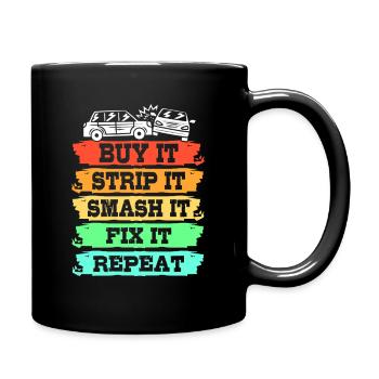 Abriss Derby - Tasse einfarbig - Schwarz - Rechts
