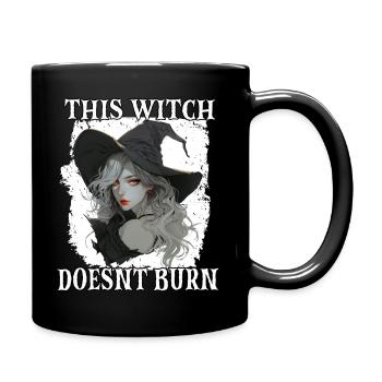 Hexen Deko Halloween Geschenk für Hexen Fans - Tasse einfarbig - Schwarz - Rechts