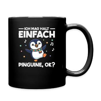 Ich mag halt einfach Pinguine OK Tanzen - Tasse einfarbig - Schwarz - Rechts