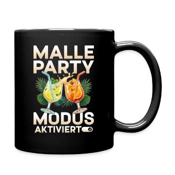 Malle Party Modus Aktiviert - Tasse einfarbig - Schwarz - Rechts