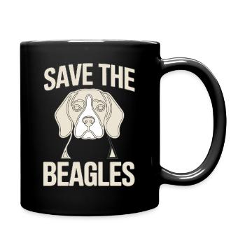 Save the Beagles – Beagle Line Art - Full Colour Mug - black - Right