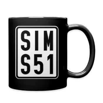 Simson S51 Moped Kennzeichen - Tasse einfarbig - Schwarz - Rechts