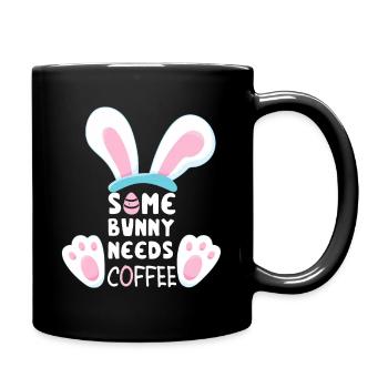 Un lapin a besoin de café - Mug uni - noir - Droite