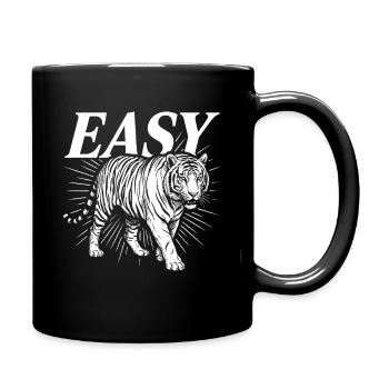 Easy Tiger Vintage Monochrome Grafik - Tasse einfarbig - Schwarz - Rechts