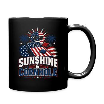 Drapeau des États-Unis Sunshine Cornhole - Mug uni - noir - Droite