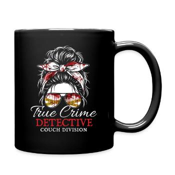 True Crime Detective Couch Division Mystery - Full Colour Mug - black - Right