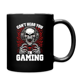 Totenkopf mit Gaming Controller Gamer Zocken - Tasse einfarbig - Schwarz - Rechts