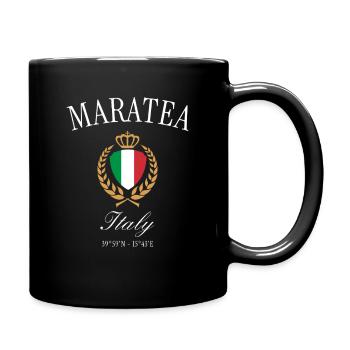Maratea Italien Wappen Krone – Reise Souvenir - Tasse einfarbig - Schwarz - Rechts