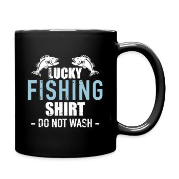 Lucky Fishing Shirt Do Not Wash - Full Colour Mug - black - Right