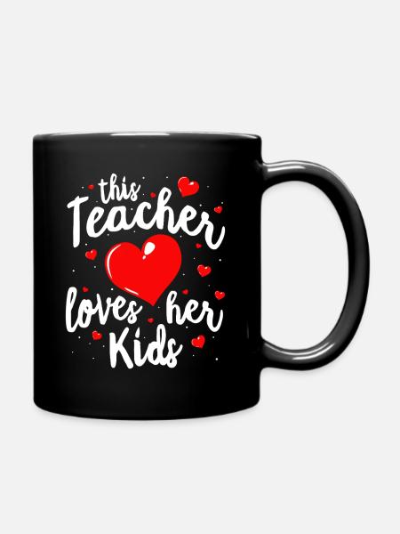 This Teacher Loves Her Kids - Full Colour Mug - black