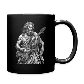 Poseidon plays guitar - Full Colour Mug - black - Right