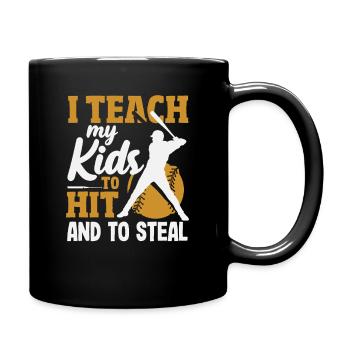 J’enseigne à l’entraîneur de baseball au bâton et au vol - Mug uni - noir - Droite