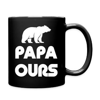 Papa Ours Silhouette - Tasse einfarbig - Schwarz - Rechts