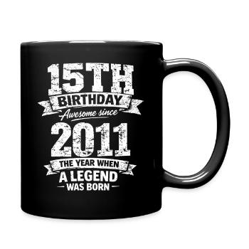 15e anniversaire 2011 Légende Vintage Design - Mug uni - noir - Droite