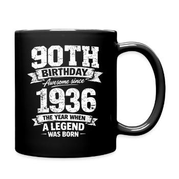 90th Birthday 1936 Legend Vintage Design - Full Colour Mug - black - Right
