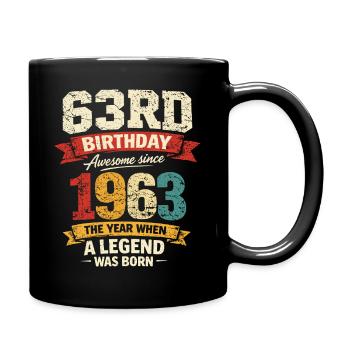 63 Jahre alte Geburtstagslegende 1963 – Vintage - Tasse einfarbig - Schwarz - Rechts