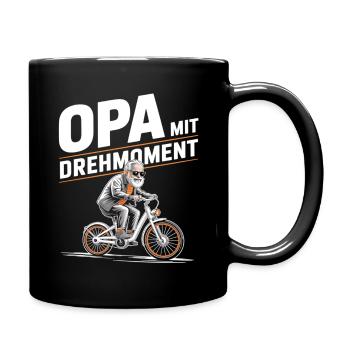 Opa Mit Drehmoment Fahrrad Senioren - Tasse einfarbig - Schwarz - Rechts