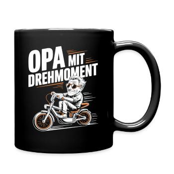 Opa Mit Drehmoment Fahrrad Senioren - Tasse einfarbig - Schwarz - Rechts