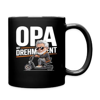 Opa Mit Drehmoment Fahrrad Senioren - Tasse einfarbig - Schwarz - Rechts